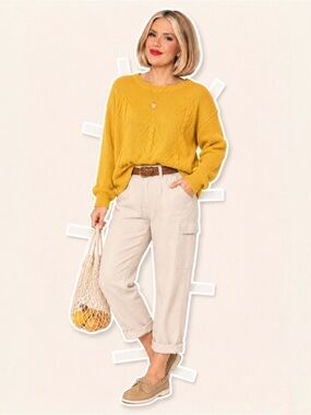Vintage Gap Clothing Co. Marigold Cotton Blend Knit Sweater | Size L